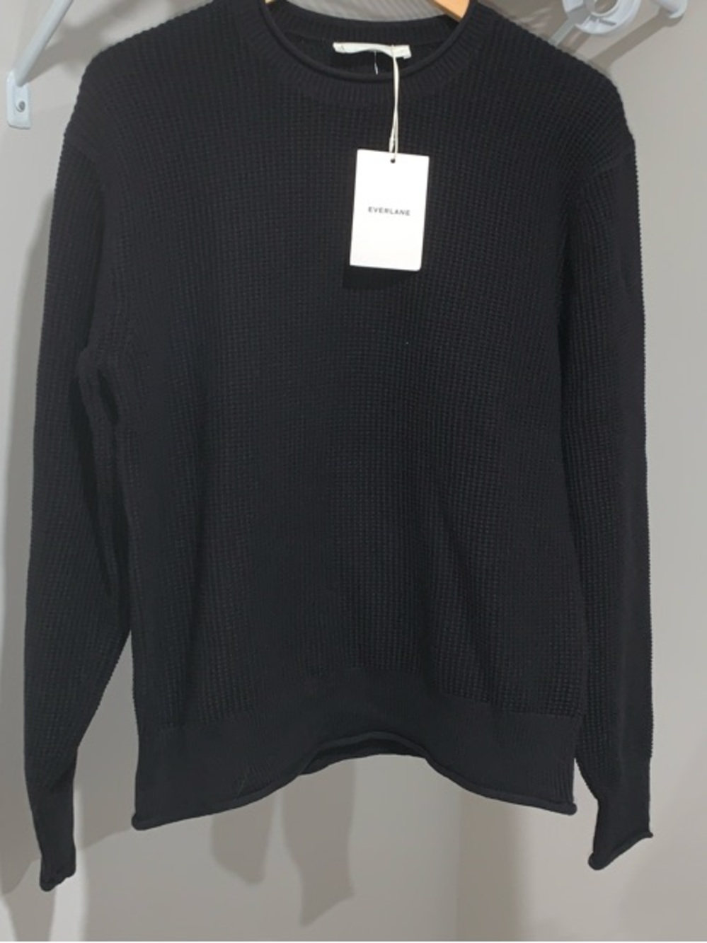 Everlane Black Ribbed Crewneck Sweater
